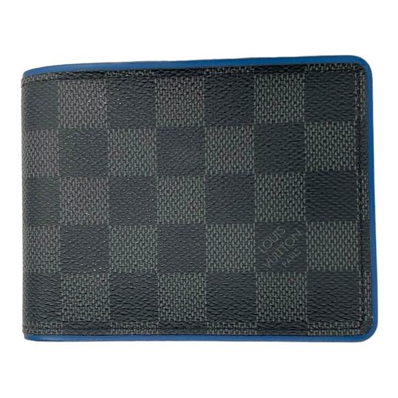 Louis Vuitton Men's Graphite Slender Damier Logo Wallet Grey Black Check Pattern - Picture 2 of 3